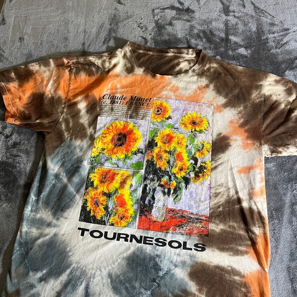 Tournesols Clause Monet France Men's Tie Dye Shirt Tee Size M‎  Artist RARE - Picture 1 of 5
